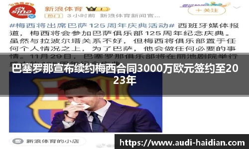 巴塞罗那宣布续约梅西合同3000万欧元签约至2023年
