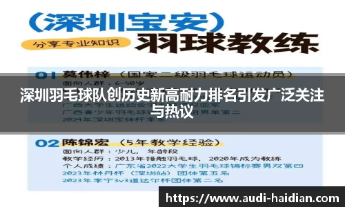 深圳羽毛球队创历史新高耐力排名引发广泛关注与热议